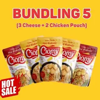[FG-BUNDLING5CUANKICHEESESPICYPOUCH] CIOMY - Bundling 5 MIX Cuanki Pouch (3 Cheese + 2 Chicken Pouch)